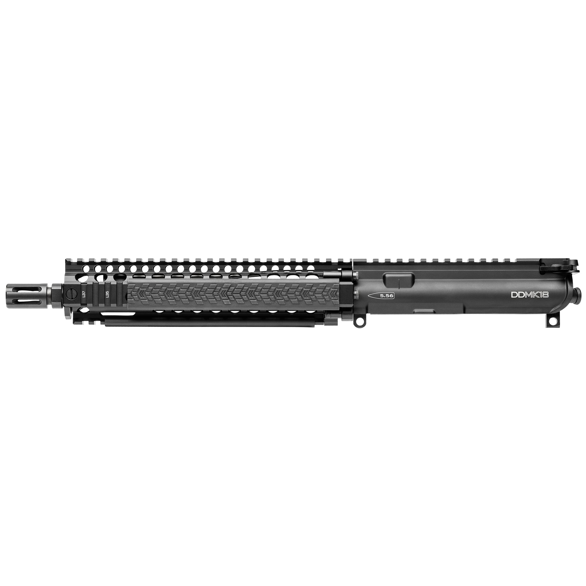 Daniel Defense MK18 Complete Upper Receiver in black, featuring a 10.3-inch cold hammer-forged barrel, RIS II MK18 handguard, and equipped with M16 BCG and flash suppressor