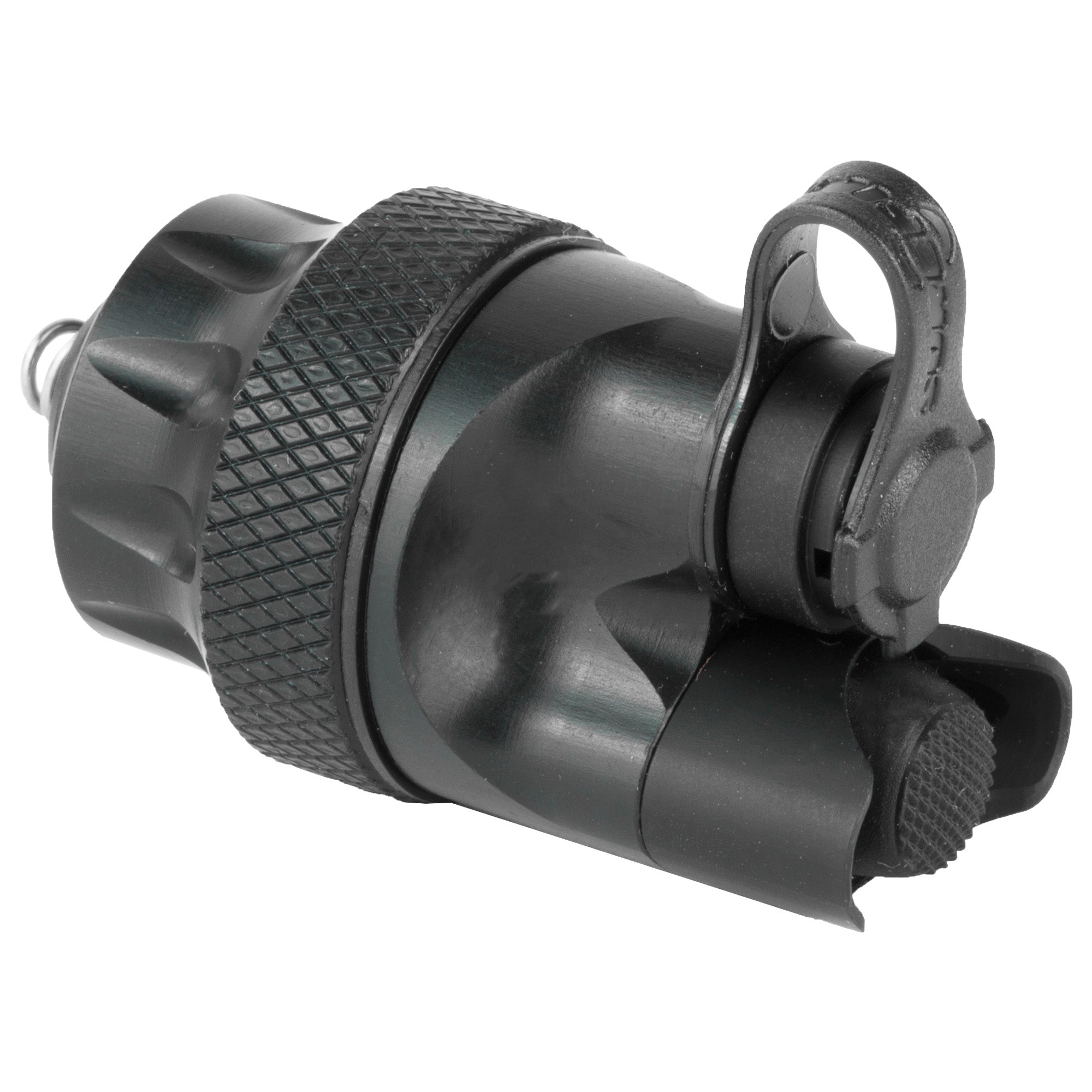 Surefire DS00 Scoutlight Dual Switch Assembly in black, designed for use with Surefire tape switches, featuring waterproof housing and a click on/off button.