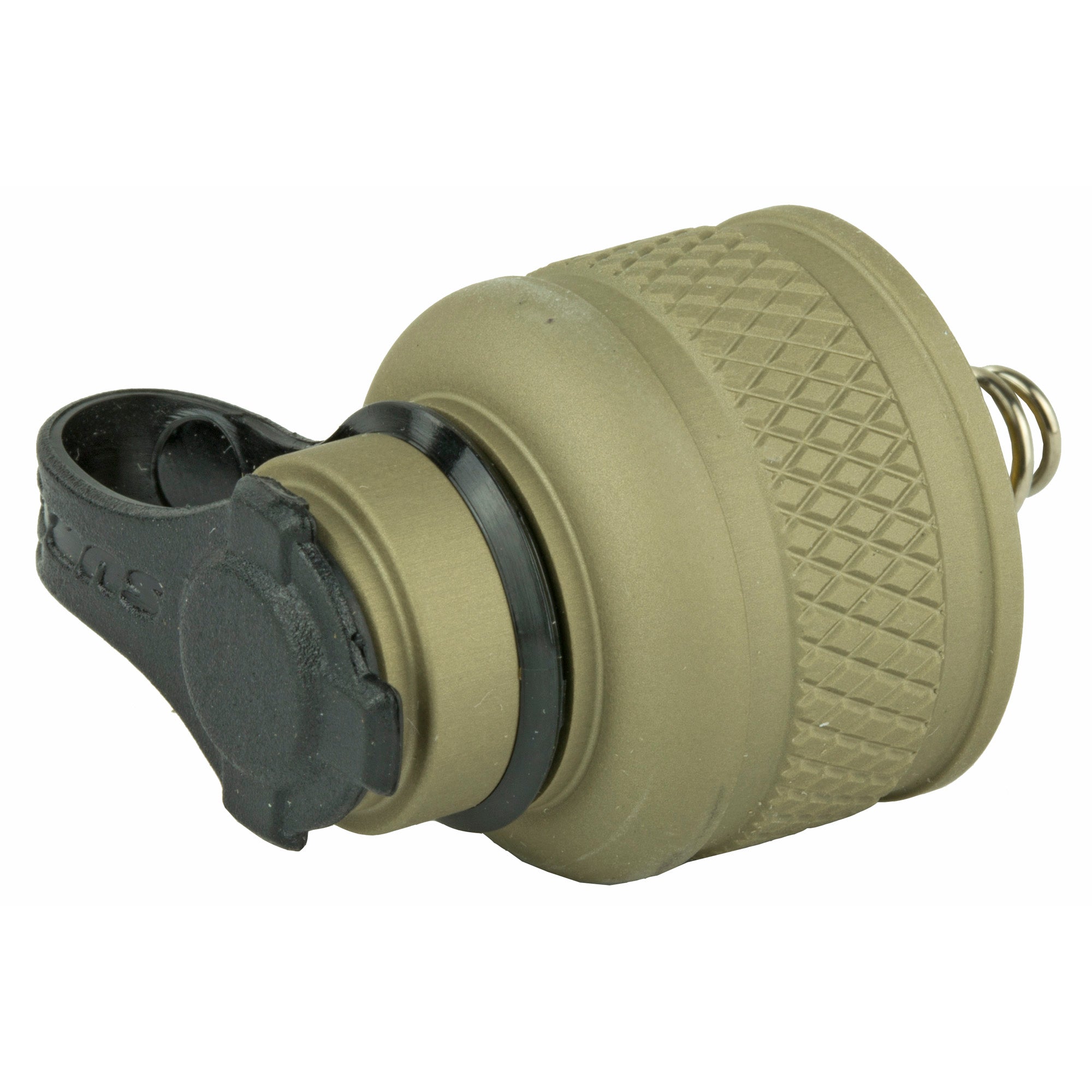 Surefire Replacement Rear Cap in tan for M300/M600 Scout Lights, made of aerospace-grade aluminum with a lock-out feature to prevent accidental activation.