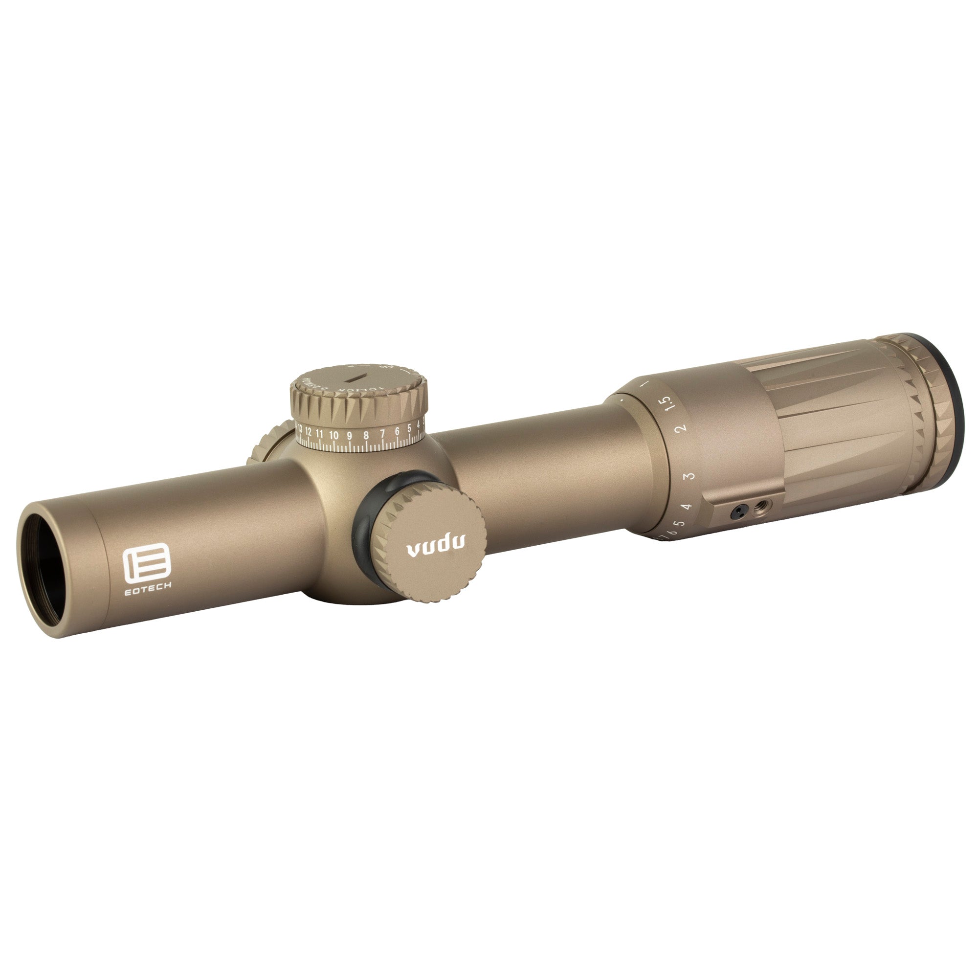 EOTech Vudu 1-10x28 Rifle Scope in Tan with SR-4 Illuminated MOA Reticle, first focal plane for precise long-range accuracy